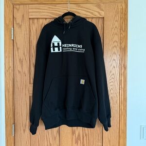 Men's Carhartt Rain Defender Loose Fit Heavyweight Black Hoodie Size Large